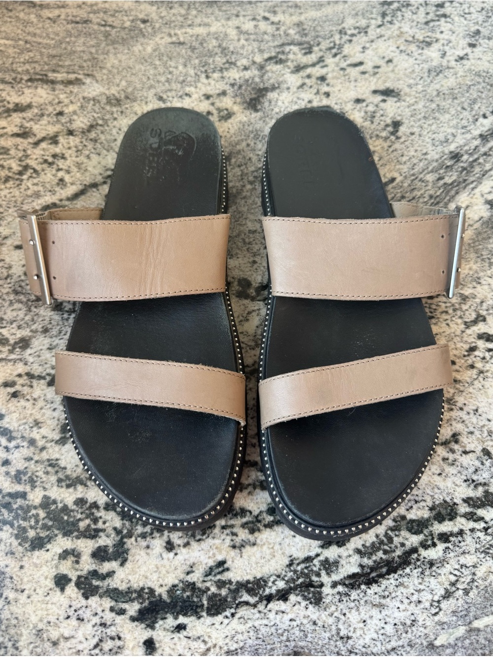 Sorel Roaming Buckle Slide Sandal Ash Brown Size 8 VGUC